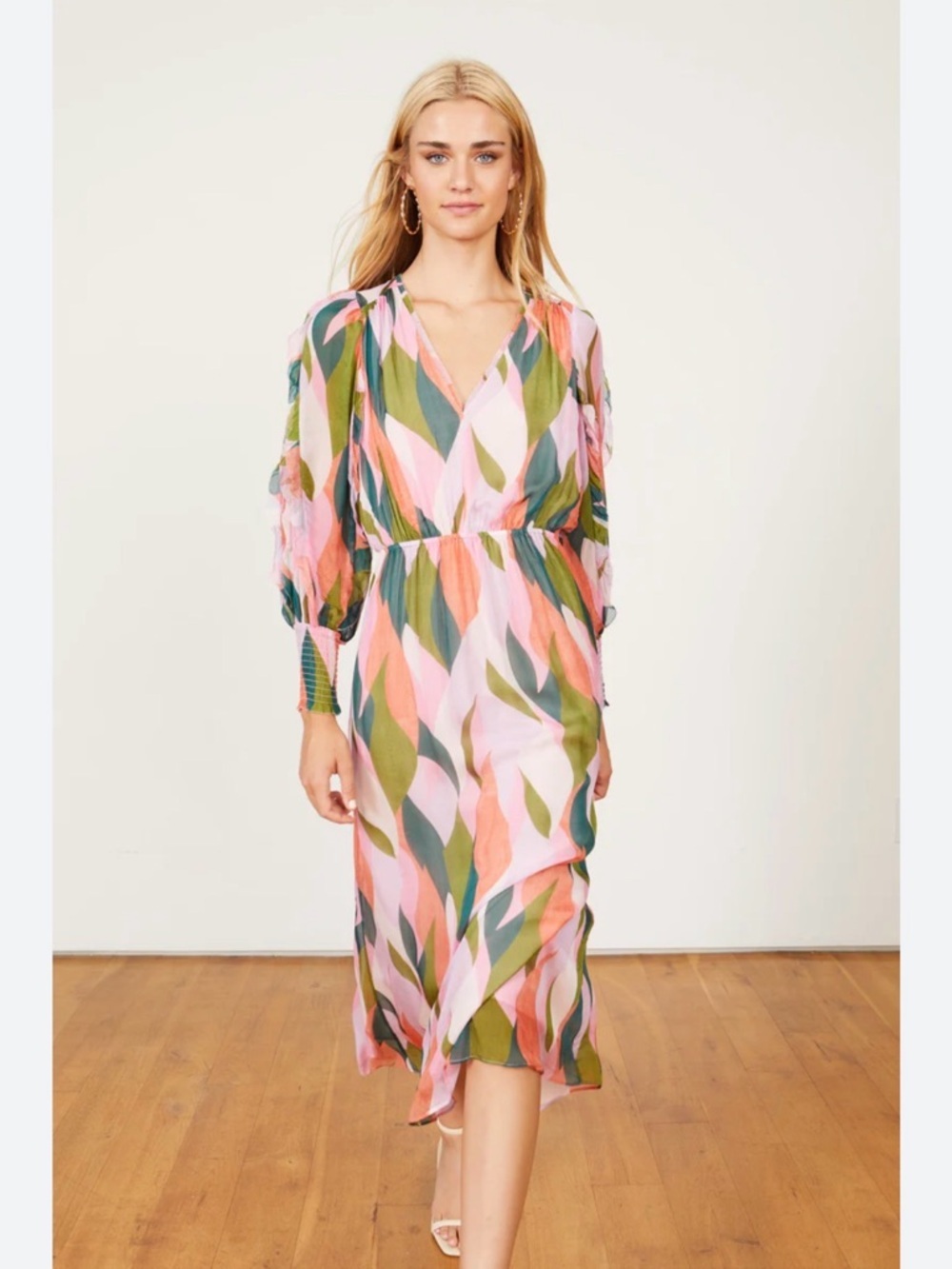 Caballero NWT Stace Maxi Lotus Leaves Midi Dress Size Small